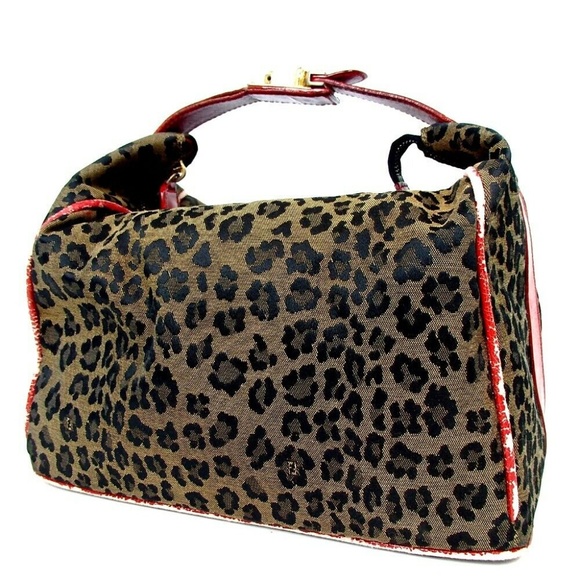 Vintage Fendi Leopard Red limited ed rare bag gold